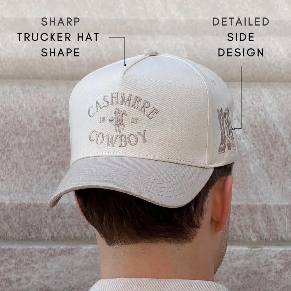 Vintage Western Trucker Hat | Men & Women | Country Cute Caps for Cowgirls Cowboys | Camo Denim Embroidered Cotton | Snapback