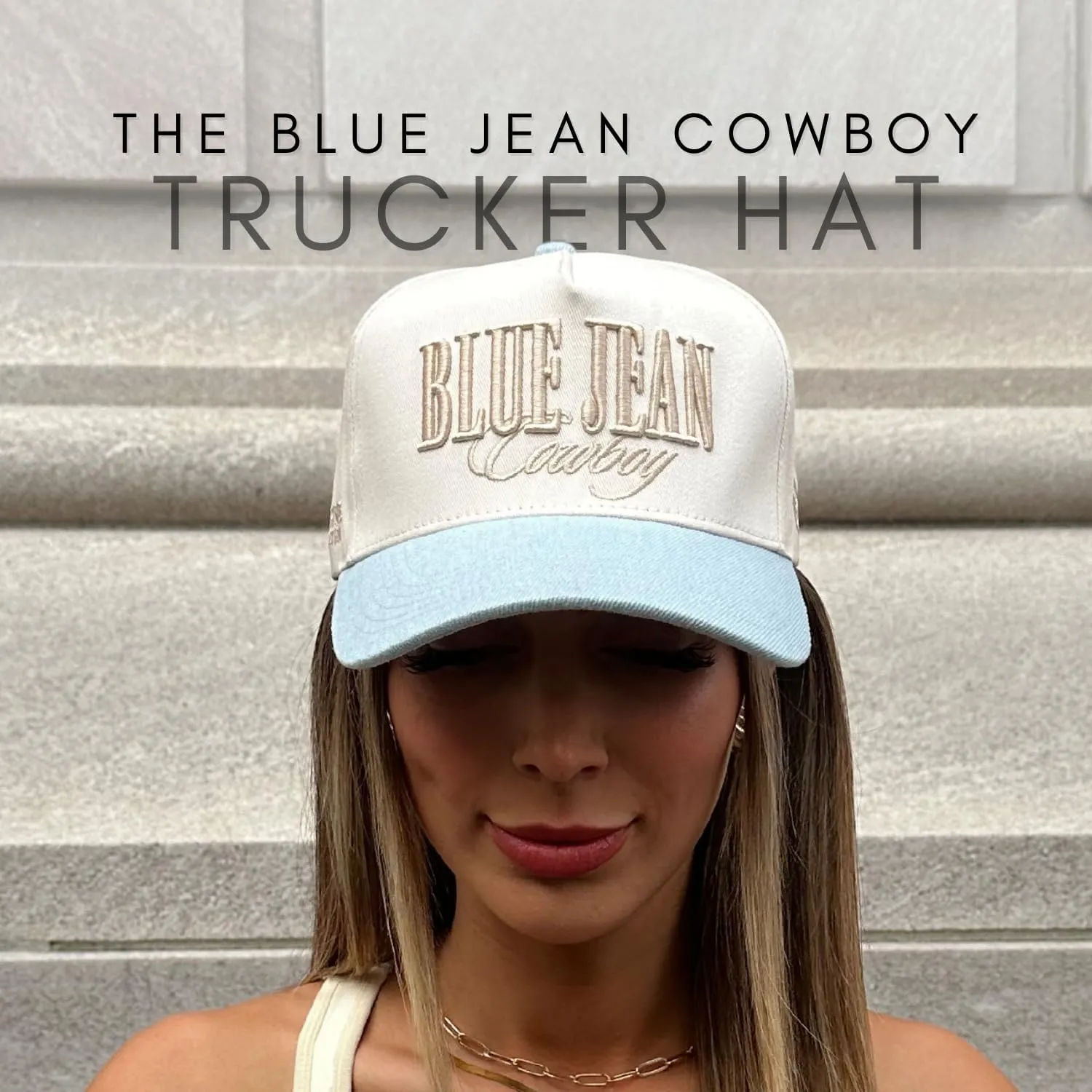Vintage Western Trucker Hat | Men & Women | Country Cute Caps for Cowgirls Cowboys | Camo Denim Embroidered Cotton | Snapback