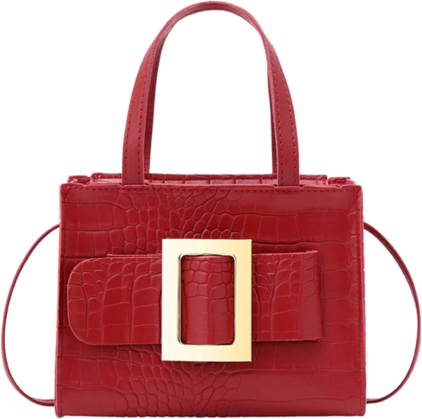 Waterproof Shoulder Bags for Women Cute Hobo Tote Handbags Mini Clutch Purses with Zipper Closure Messenger Bag(Red)