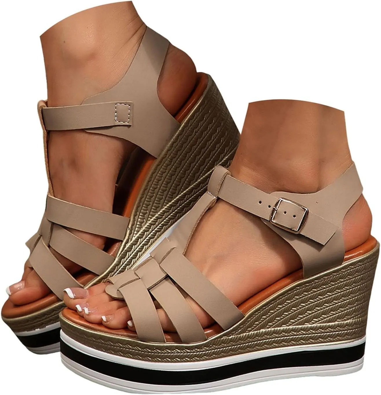 Wedge Sandals For Women Platform Wedge Sandals Open Toe Wedge Sandals Women Casual Dressy Summer Shoes Sandals Comfortable Orthopedic Wedges Ladies Casual Summer Shoes