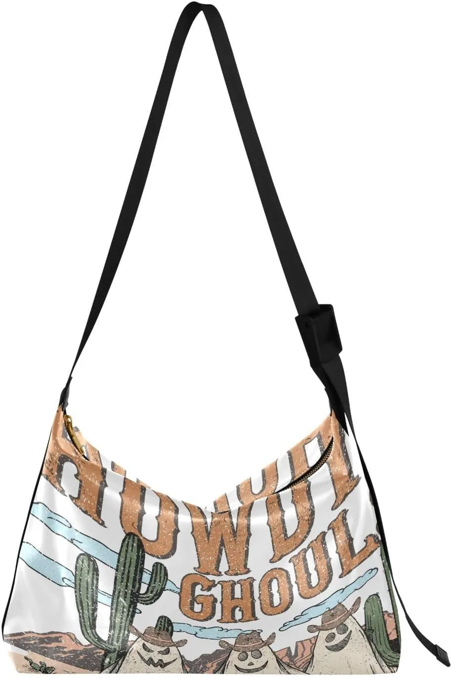 Western Halloween Hobo Crossbody Bags for Women Leather Large Shoulder Bag Cross Body Trendy Womens Tote Bags Handbag for Travel Shopping