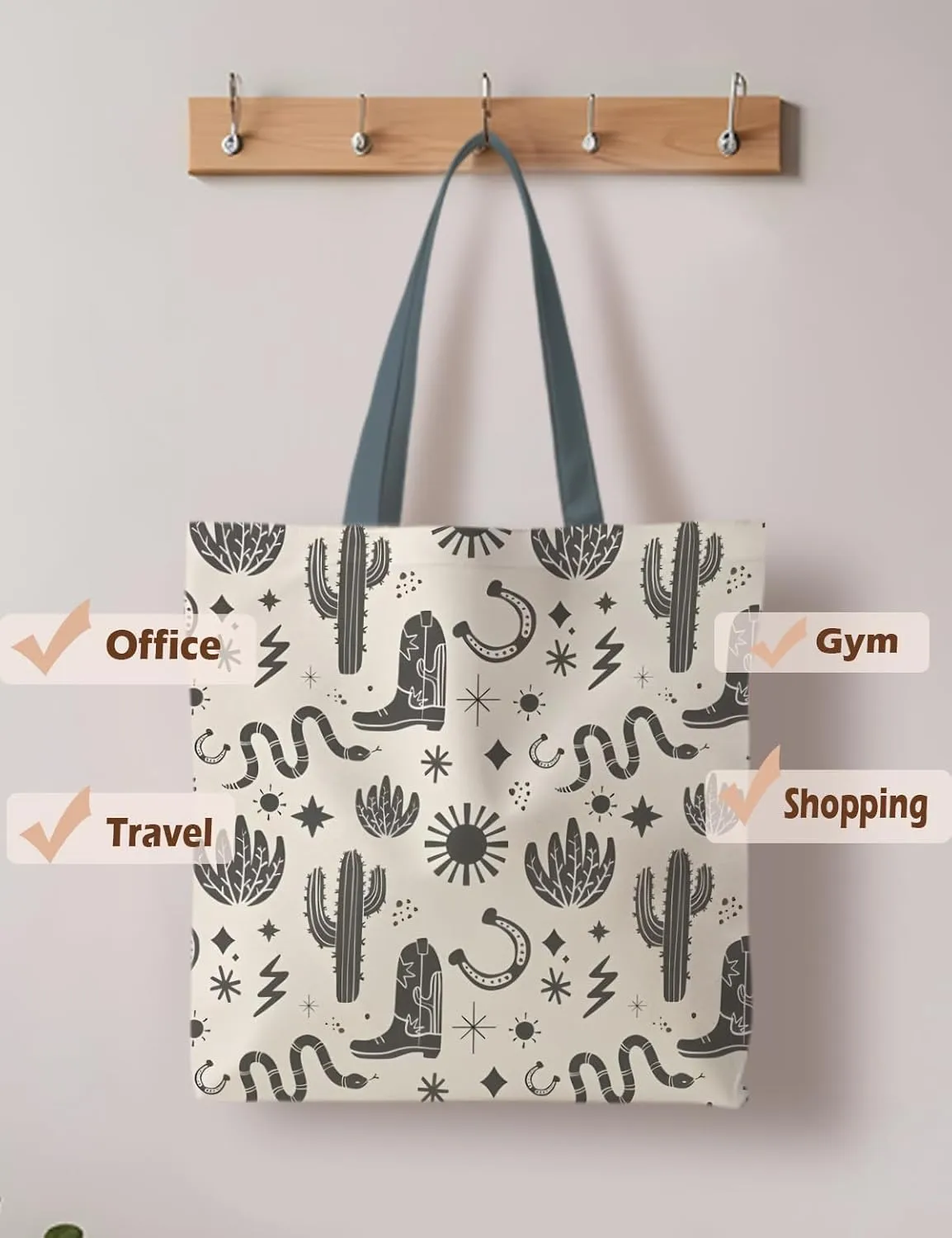 Western Tote Bag, Western Stuff for Women, Western Reusable Grocery Bags Shopping Bags