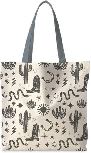 Western Tote Bag, Western Stuff for Women, Western Reusable Grocery Bags Shopping Bags