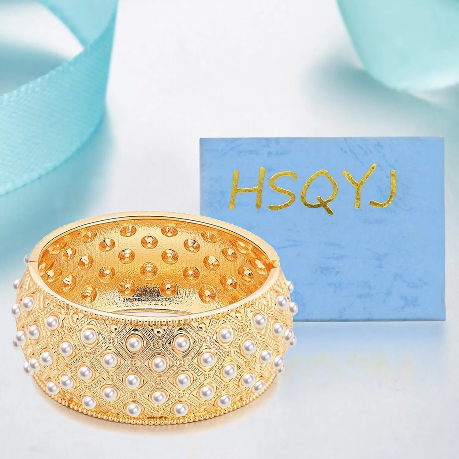Wide Grooved Crystal Cuff Hinge Bangle Metal Shiny Punk Bracelet Great Polished Fashion Statement Bangles Gold Smooth Bangle Bracelet for Women Fashion Jewelry