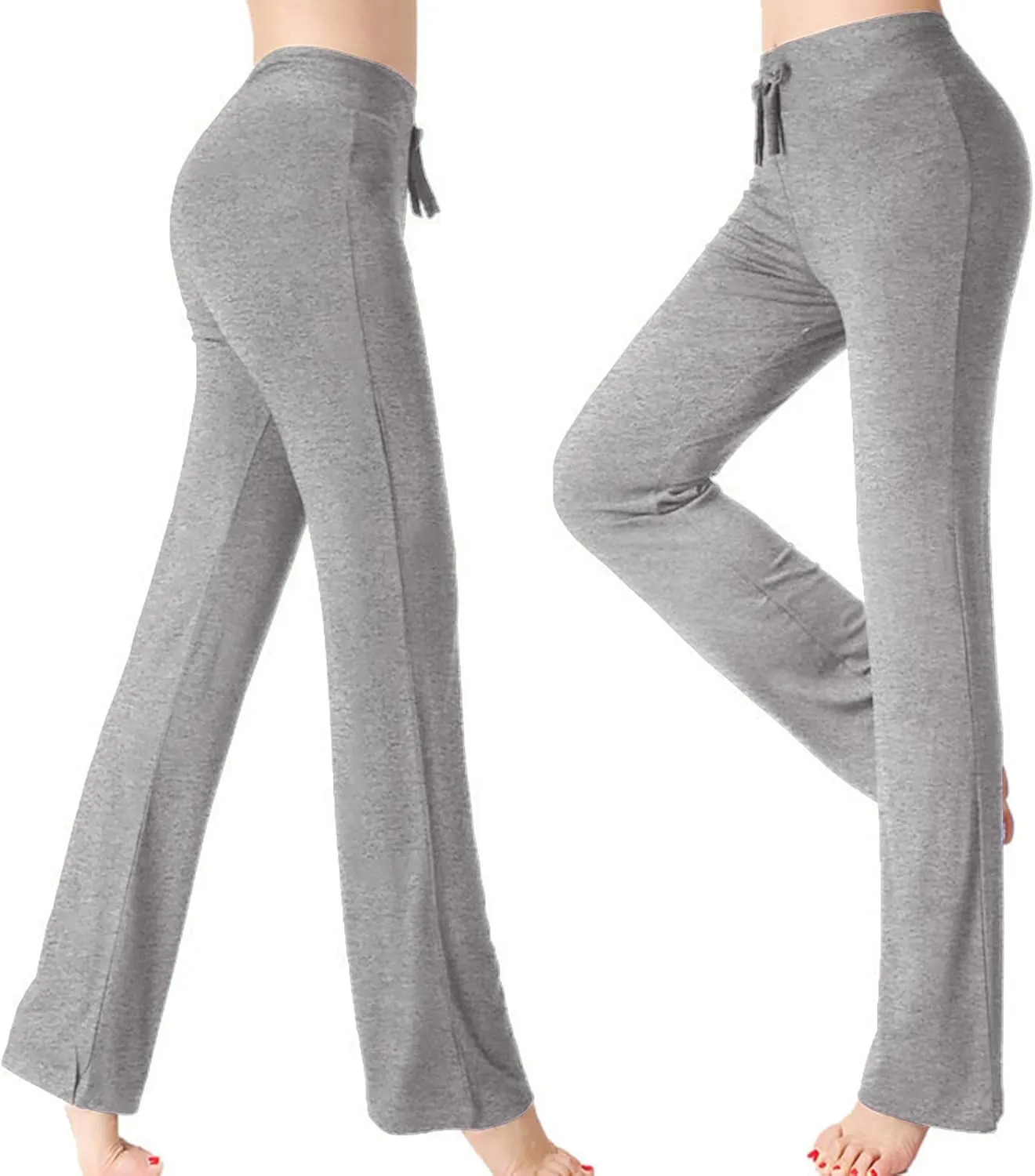 Wide Leg Yoga Pants for Women Trendy Drawstring High Waisted Workout Leggings Flare Bootleg Loose Fit Trousers