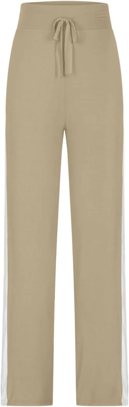 Women Comfy Soft Modal Pajama Pants Wide Leg Drawstring High Waist Stretchy Yoga Trouser Striped Casual Lounge Pant