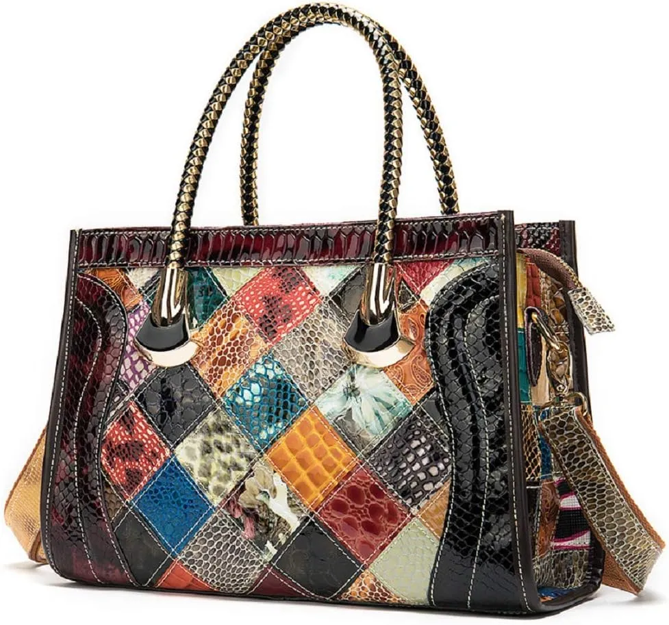 Women Handbag Genuine Leather Satchel Purse Handbag Vintage Top Handle Handbag Work Tote Bag