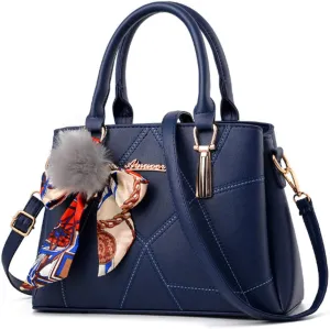 Women Handbags Ladies Fashion PU Leather Cross-body Tote Bag with Hairball