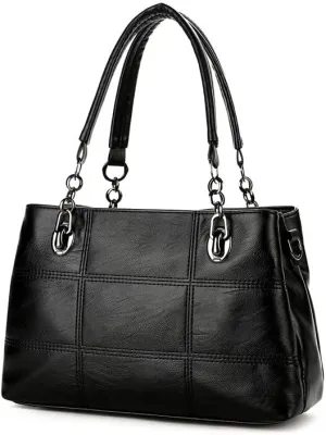 Women Handbags Shoulder Bags, Satchel Tote Bag, Fashion Women Bag Luxury PU Leather Shoulder Bags Large Ladies Bags Handbags (Color : Black)