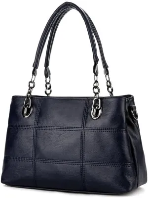Women Handbags Shoulder Bags, Satchel Tote Bag, Fashion Women Bag Luxury PU Leather Shoulder Bags Large Ladies Bags Handbags (Color : Midnight Blue)