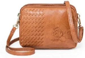 Women Handbags Shoulder Bags, Satchel Tote Bag, Ladies Mini Floral Clutch Shoulder Bags Handbags Women PU Leather Messenger Bag (Color : Auburn)