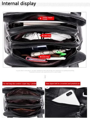 Women Handbags Shoulder Bags, Satchel Tote Bag, Women Leather Handbags Vintage Soft Leather Female Crossbody Shoulder Bags Ladies High Capacity Bags (Color : Purple)