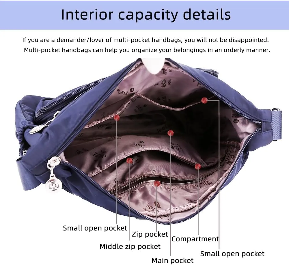 Women Shoulder Handbag Spacious Multi Pocket Bag Women Crossbody Fashion Handbag Top Handle Satchel