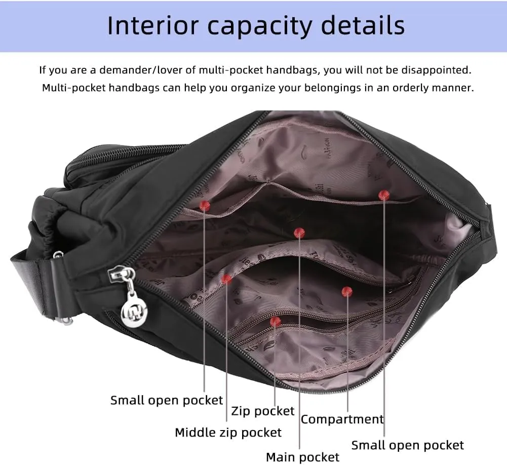 Women Shoulder Handbag Spacious Multi Pocket Bag Women Crossbody Fashion Handbag Top Handle Satchel