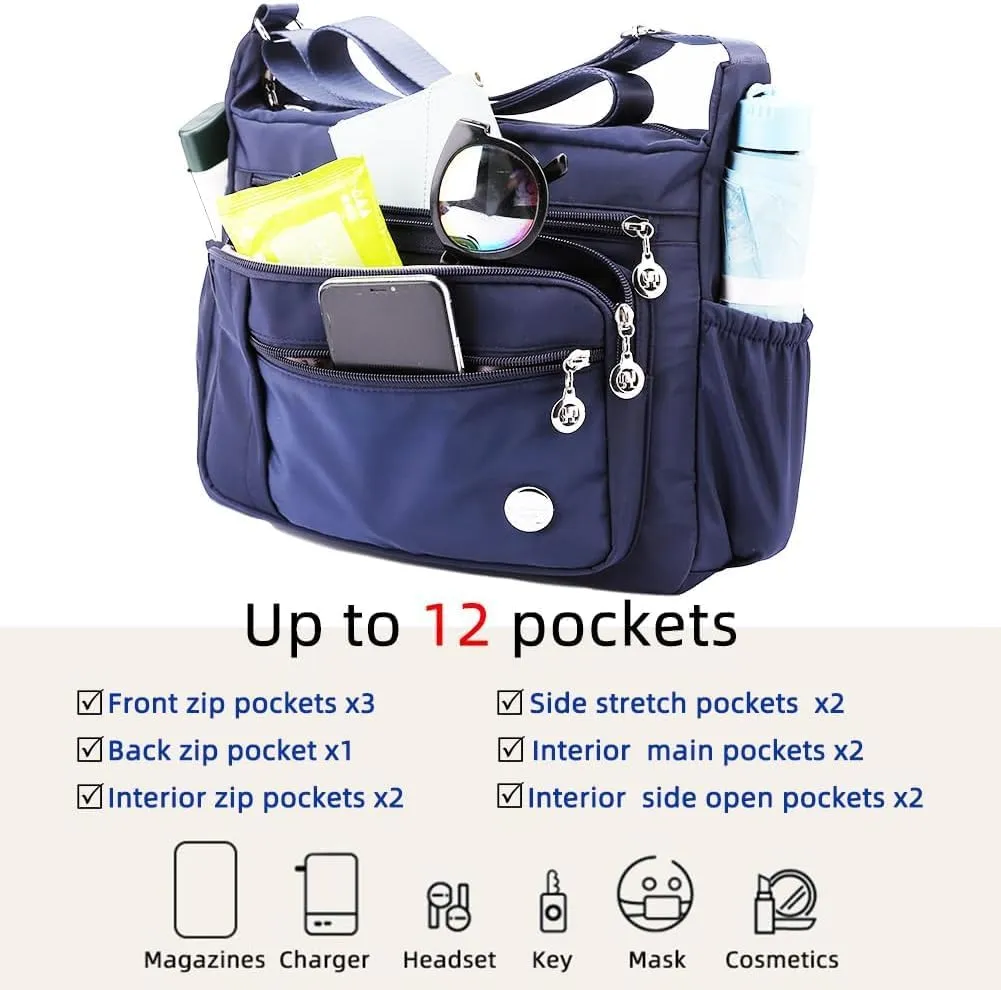 Women Shoulder Handbag Spacious Multi Pocket Bag Women Crossbody Fashion Handbag Top Handle Satchel