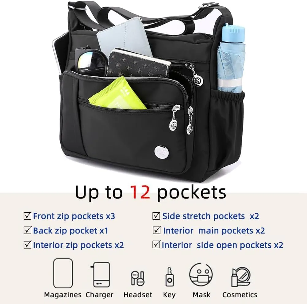 Women Shoulder Handbag Spacious Multi Pocket Bag Women Crossbody Fashion Handbag Top Handle Satchel