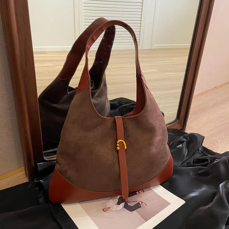 Women Slouchy Large Capacity Tote Bag Vintage Casual Hobo Bag Chic Shoulder Bag Satchel Purse Clutch Bag Underarm bag