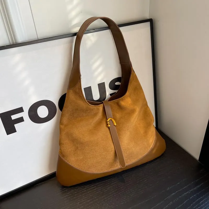 Women Slouchy Large Capacity Tote Bag Vintage Casual Hobo Bag Chic Shoulder Bag Satchel Purse Clutch Bag Underarm bag