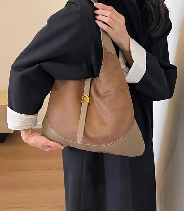 Women Slouchy Large Capacity Tote Bag Vintage Casual Hobo Bag Chic Shoulder Bag Satchel Purse Clutch Bag Underarm bag