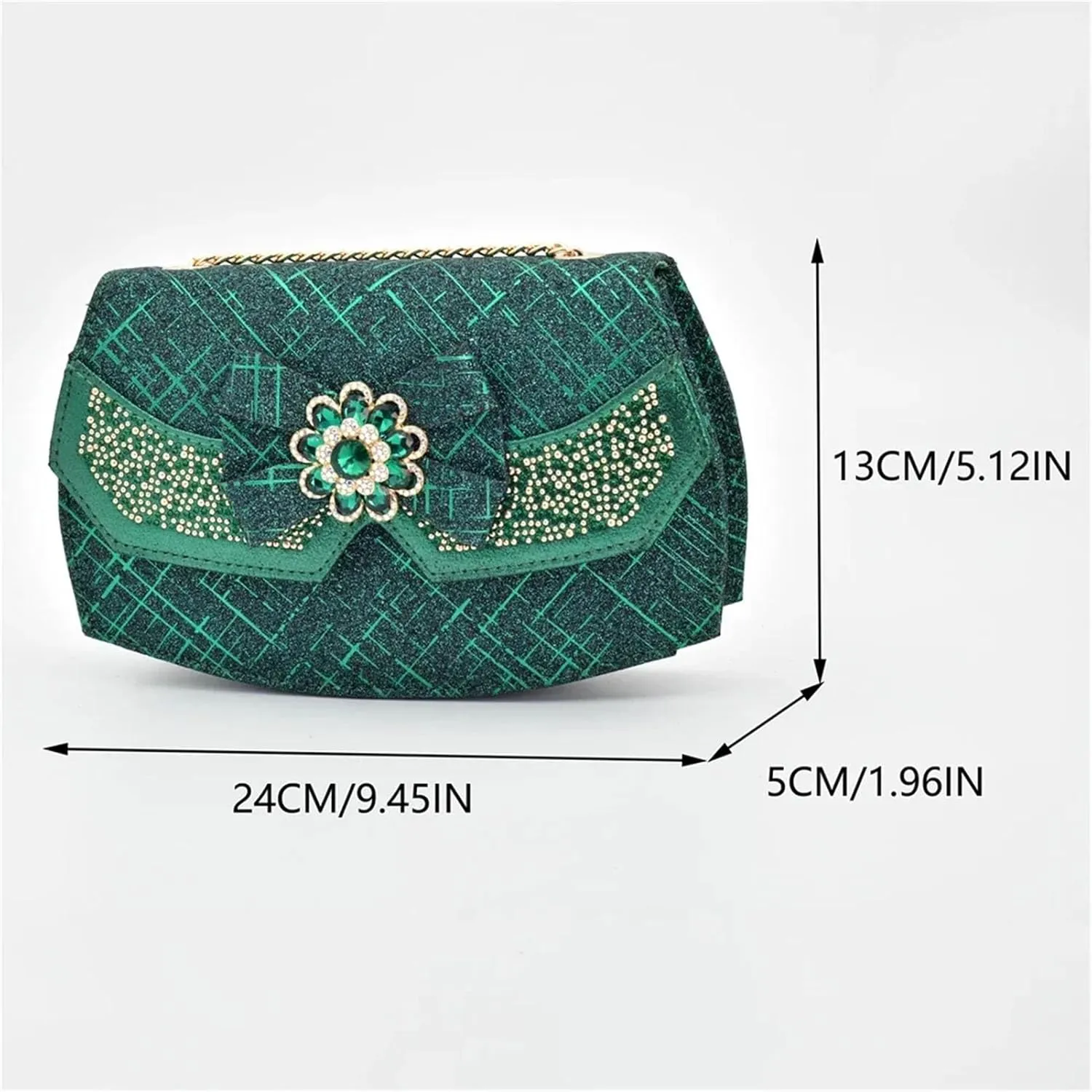 Women's African Crystal Bridal Set - Italian-Designed Shoes & Matching Clutch Bag