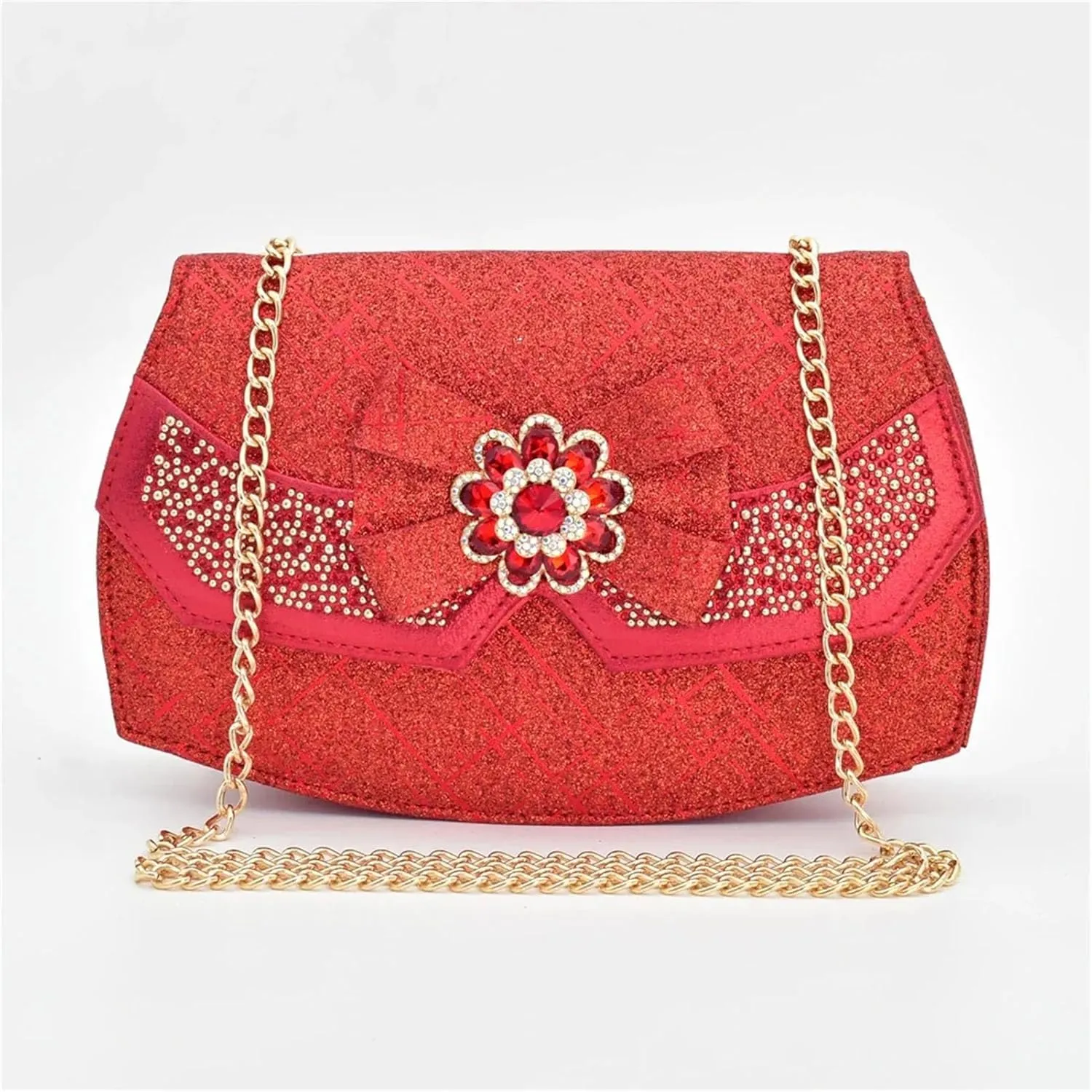 Women's African Crystal Bridal Set - Italian-Designed Shoes & Matching Clutch Bag