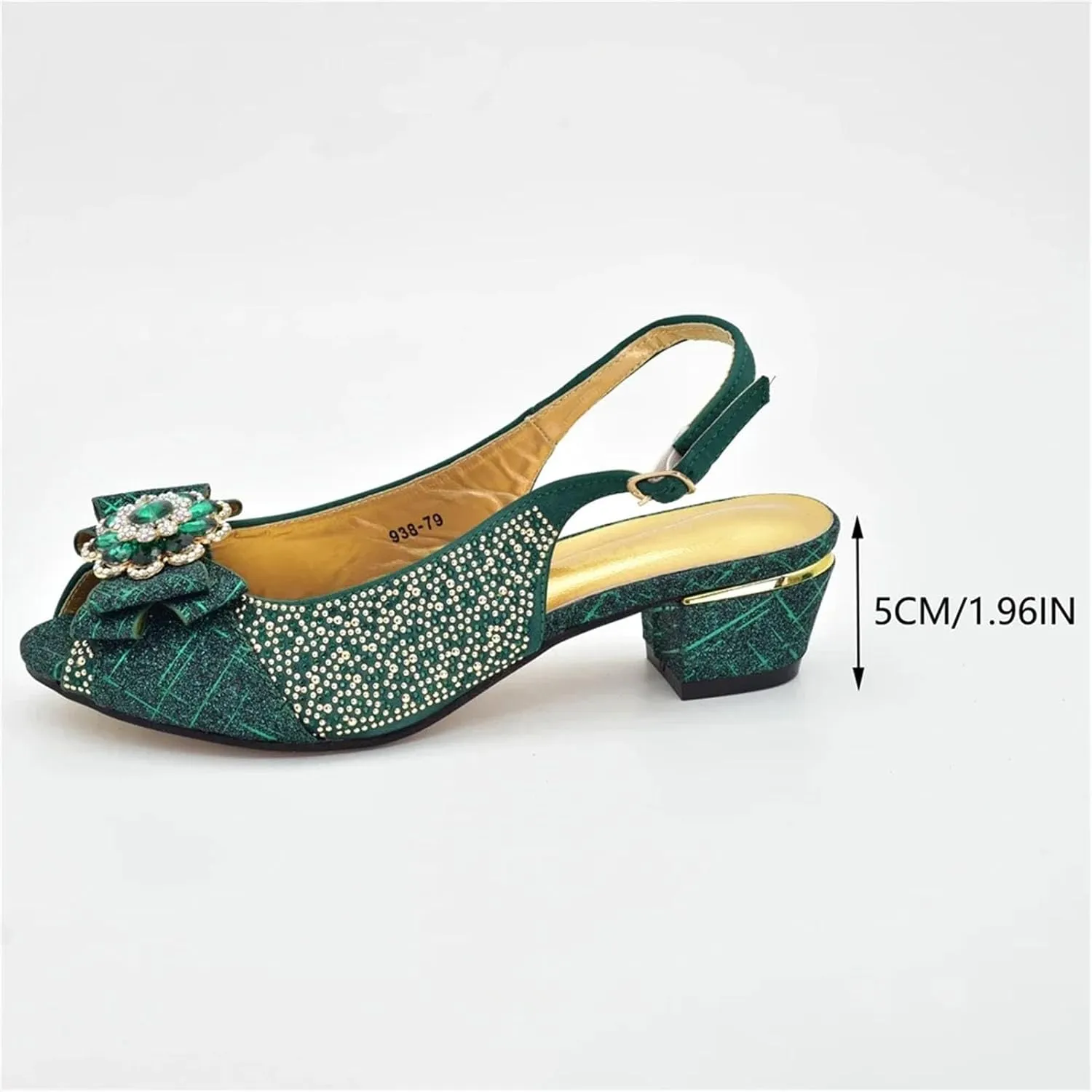 Women's African Crystal Bridal Set - Italian-Designed Shoes & Matching Clutch Bag
