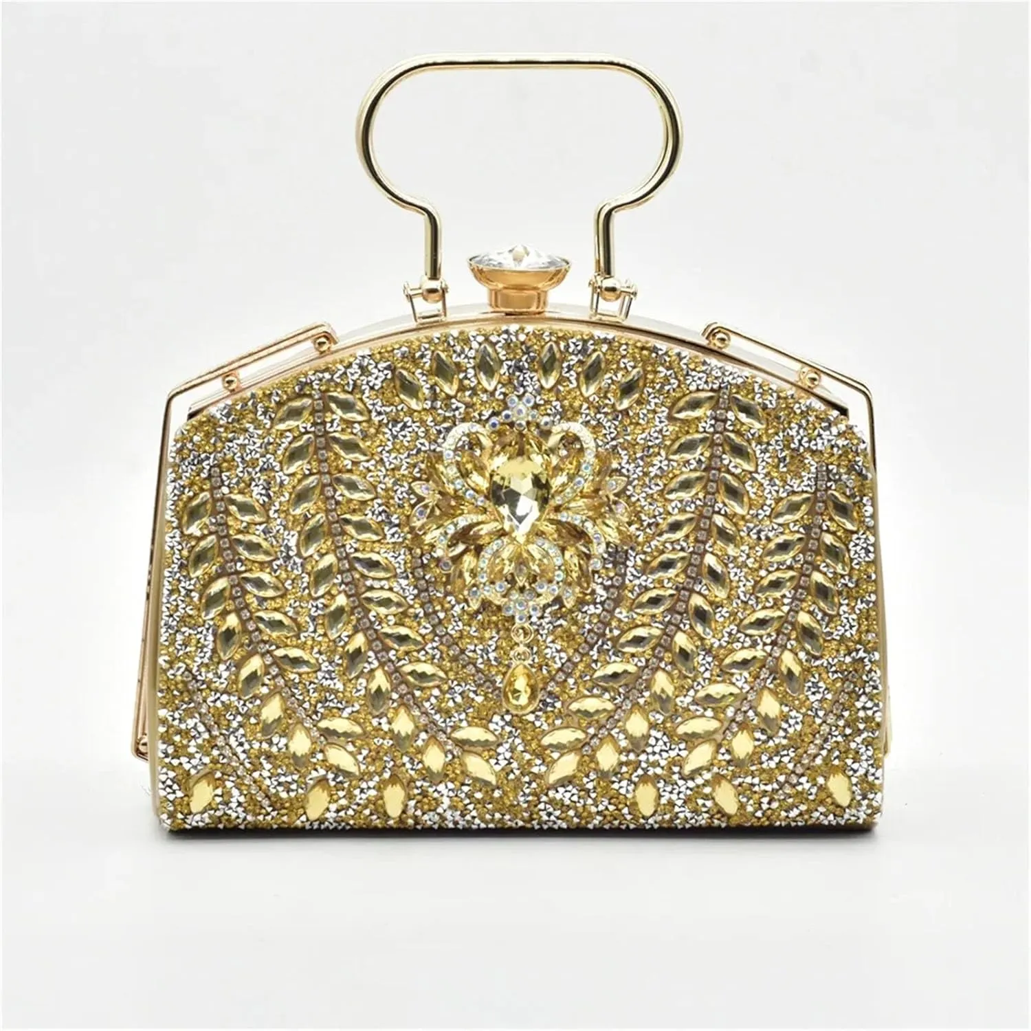 Women's African-Italian Bridal Pair - Rhinestone Wedding Pumps & Clutch Bag (Nigeria Party Edition)