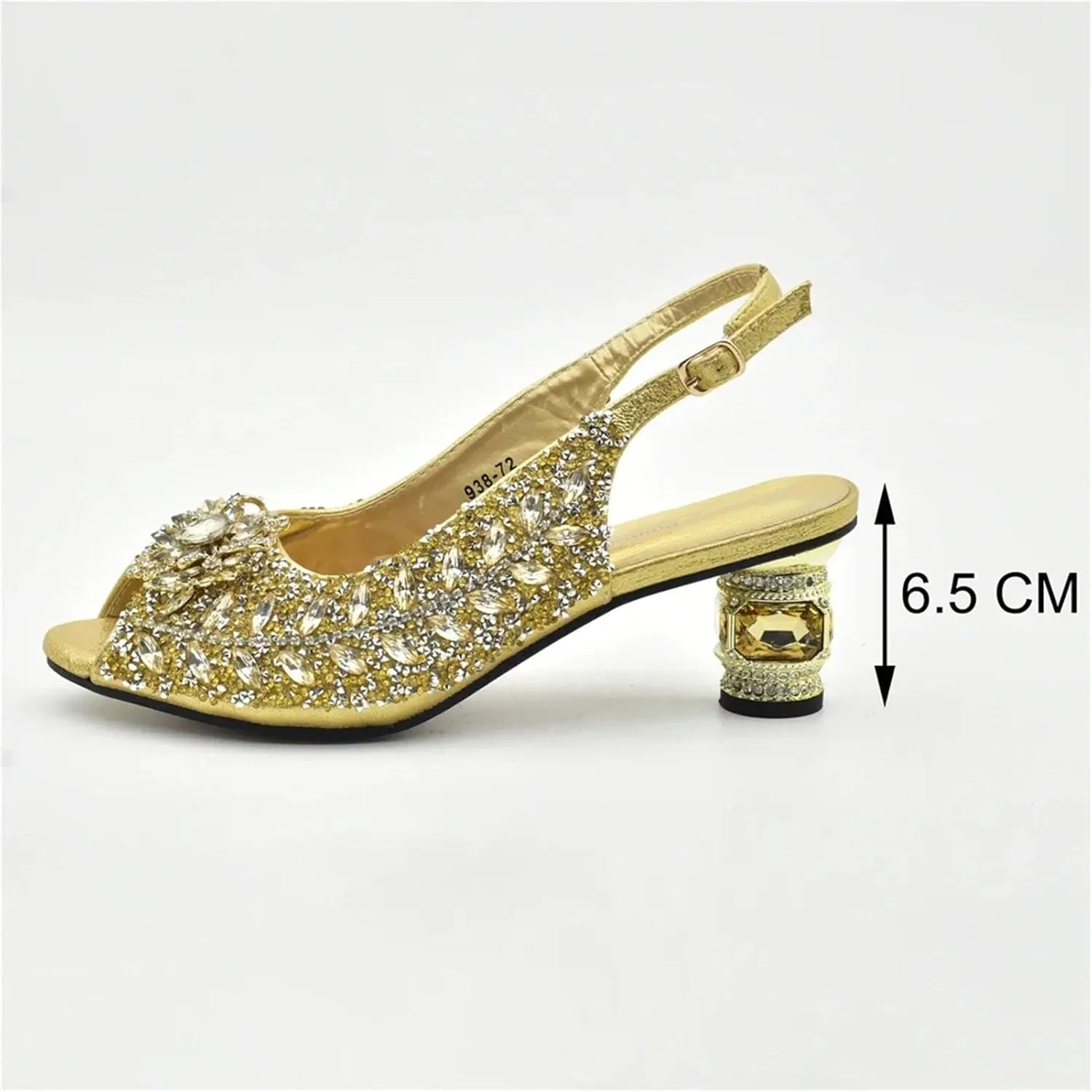 Women's African-Italian Bridal Pair - Rhinestone Wedding Pumps & Clutch Bag (Nigeria Party Edition)