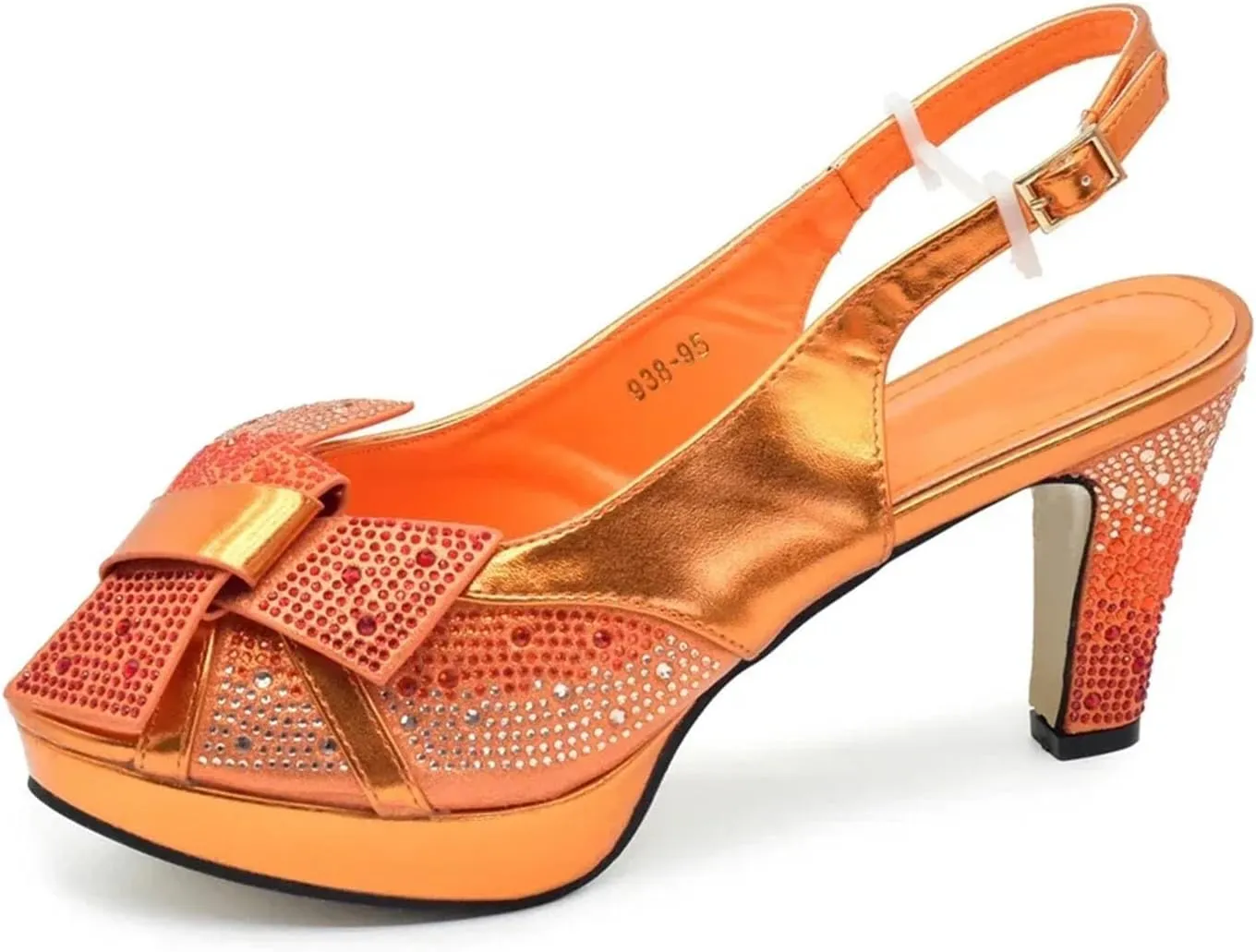 Women's African-Italian Bridal Set - Full Rhinestone Pumps & Matching Clutch Bag