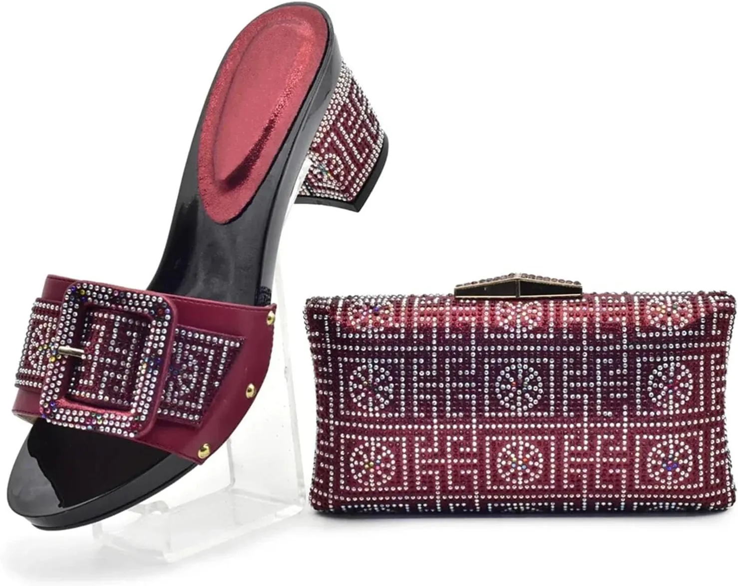 Women's African-Italian Bridal Set - Matching Pumps & Clutch for Nigerian Weddings and Party Events