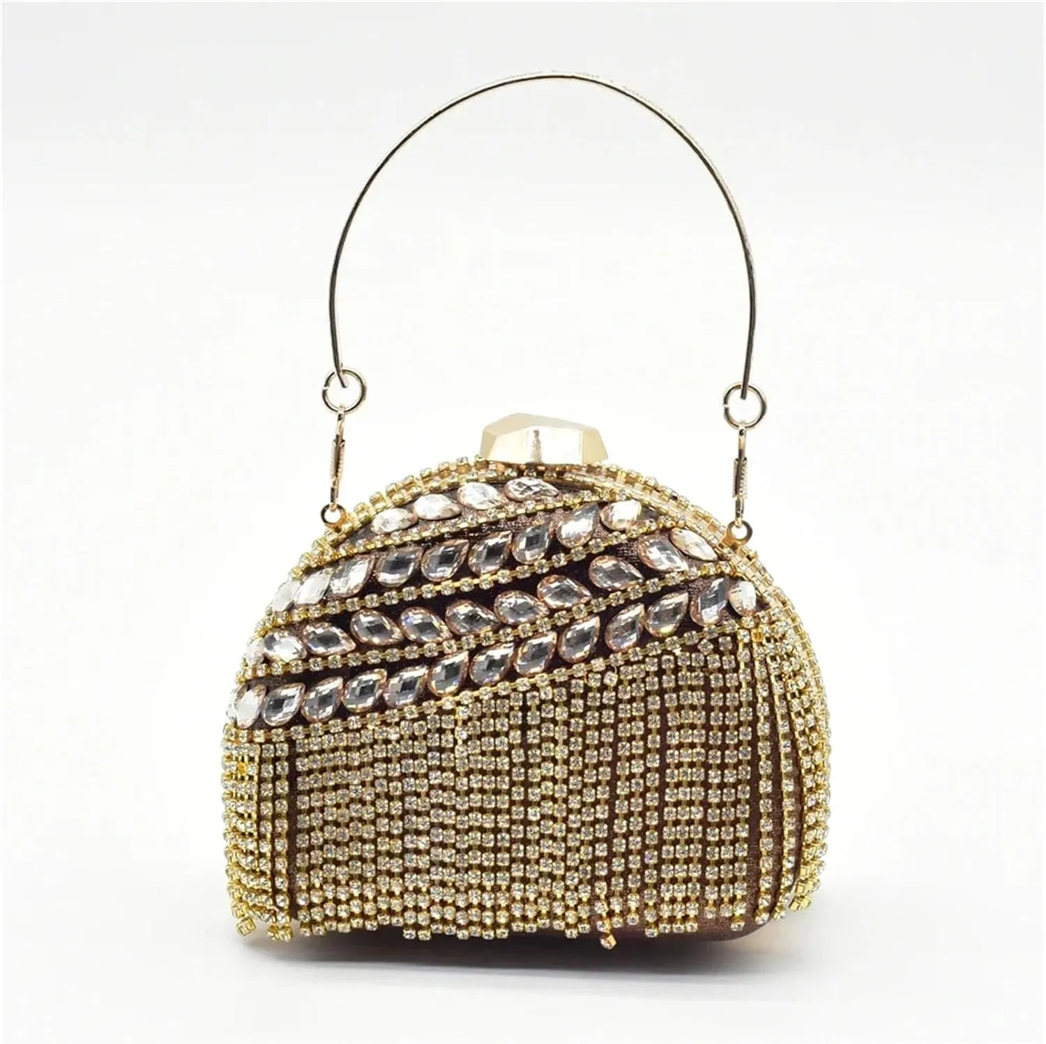 Women's African-Italian Bridal Set - Rhinestone-Embellished Pumps & Matching Clutch Bag