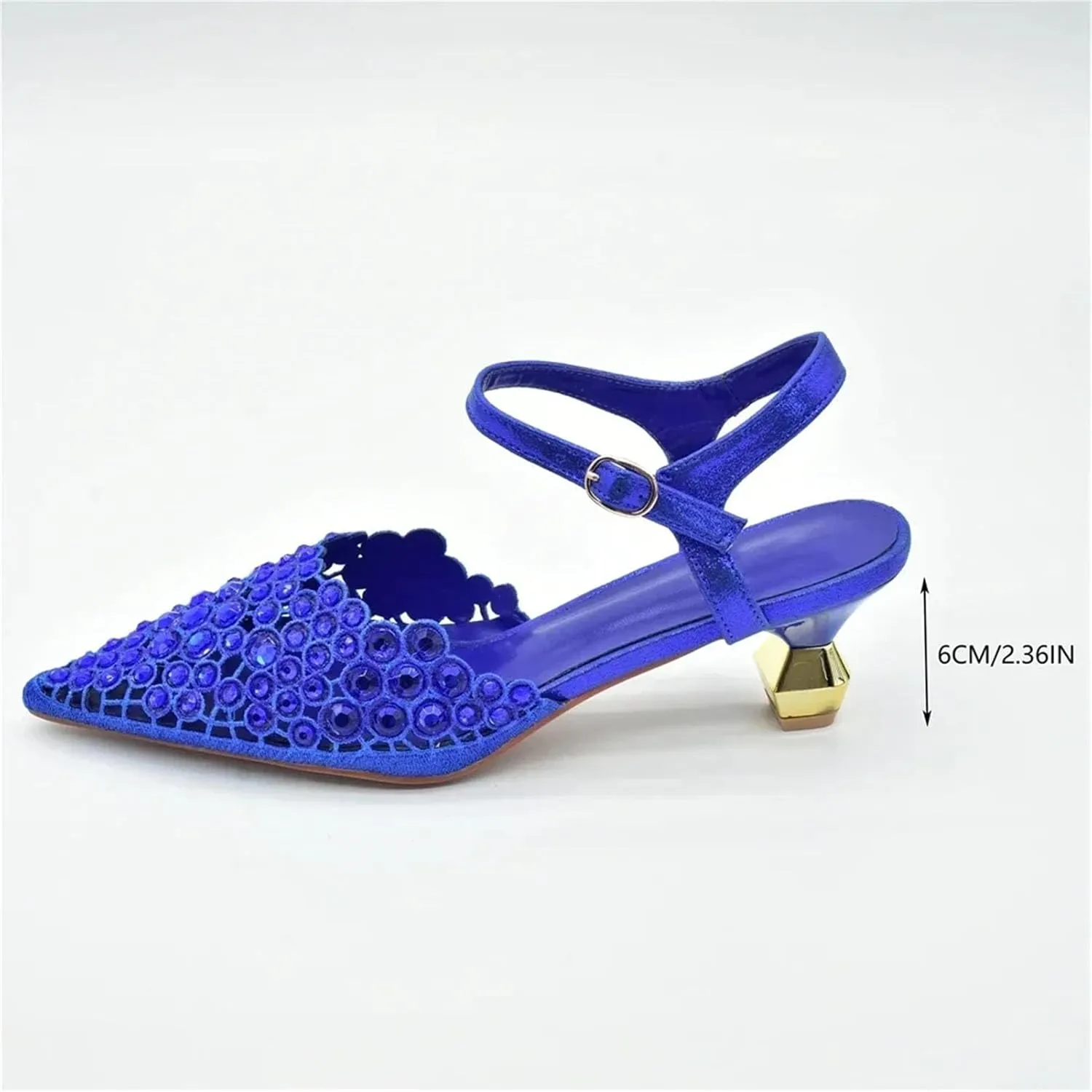 Women's African-Italian Bride Collection - Rhinestone Wedding Pumps & Evening Bag