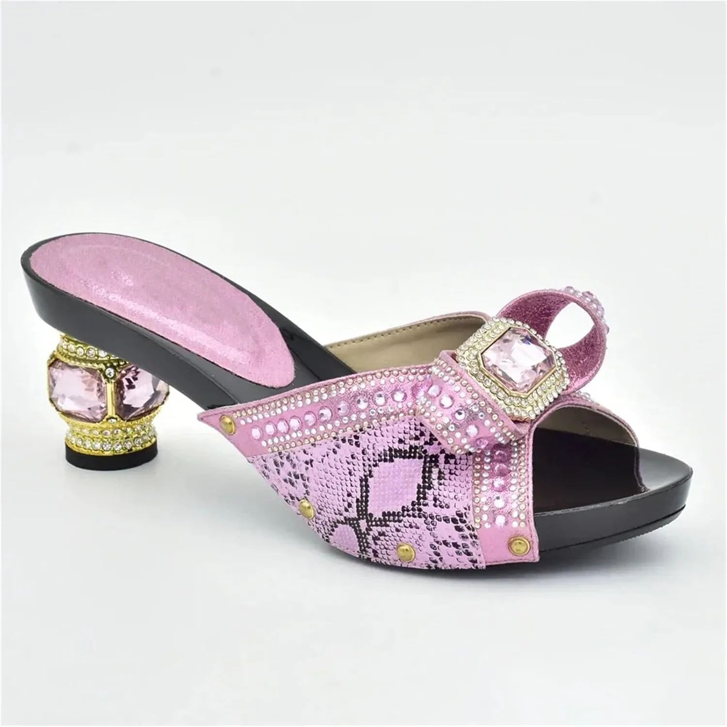 Women's African Luxury Wedding Collection - Italian-Designed Pearl-Embellished Pumps & Sequined Clutch for Plus Size Brides
