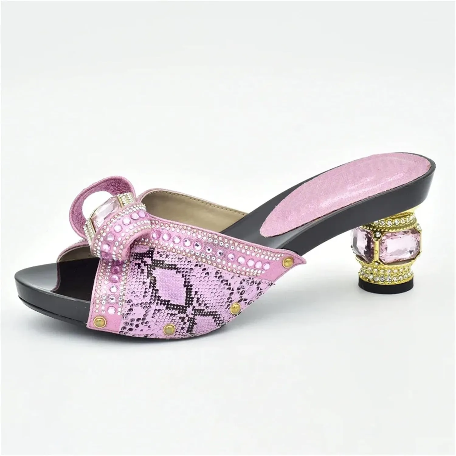 Women's African Luxury Wedding Collection - Italian-Designed Pearl-Embellished Pumps & Sequined Clutch for Plus Size Brides