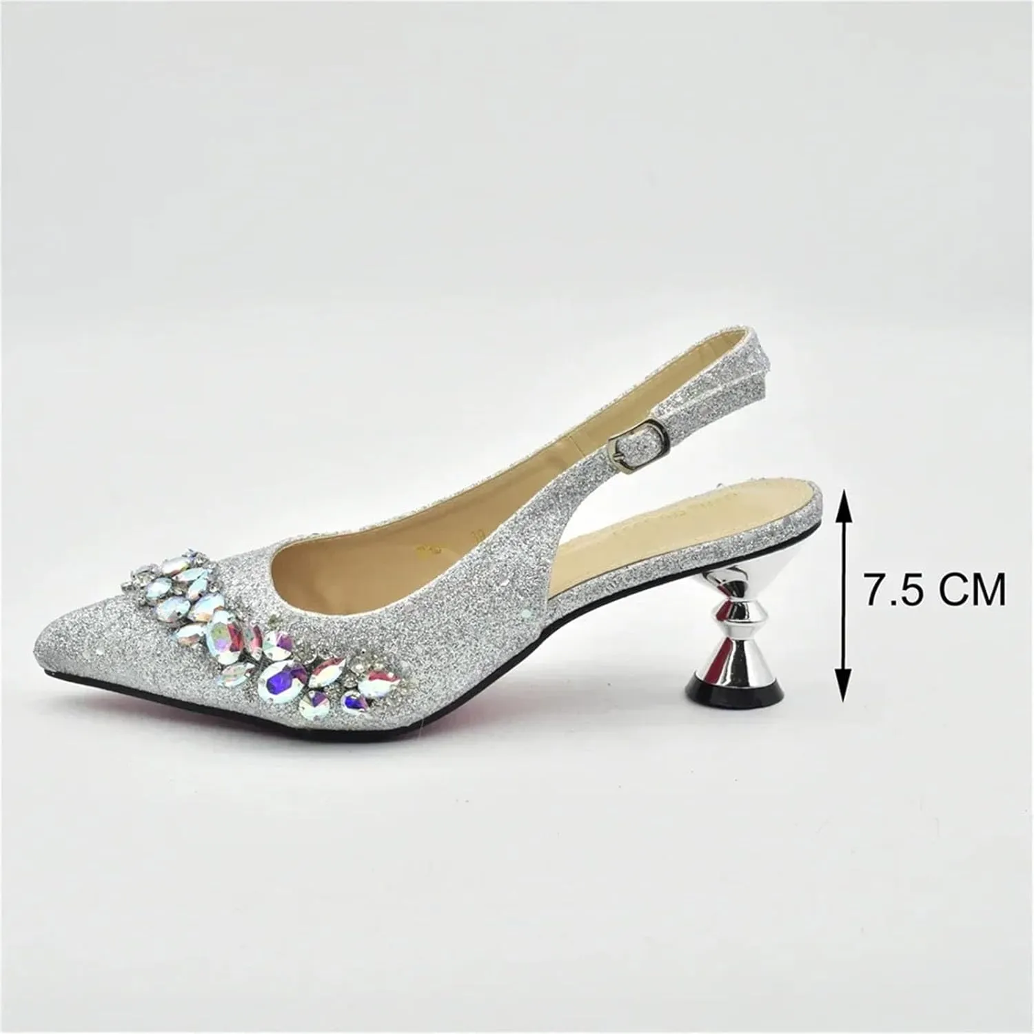 Women's African Pointed-Toe Bridal Set - Plus Size Rhinestone Wedding Pumps