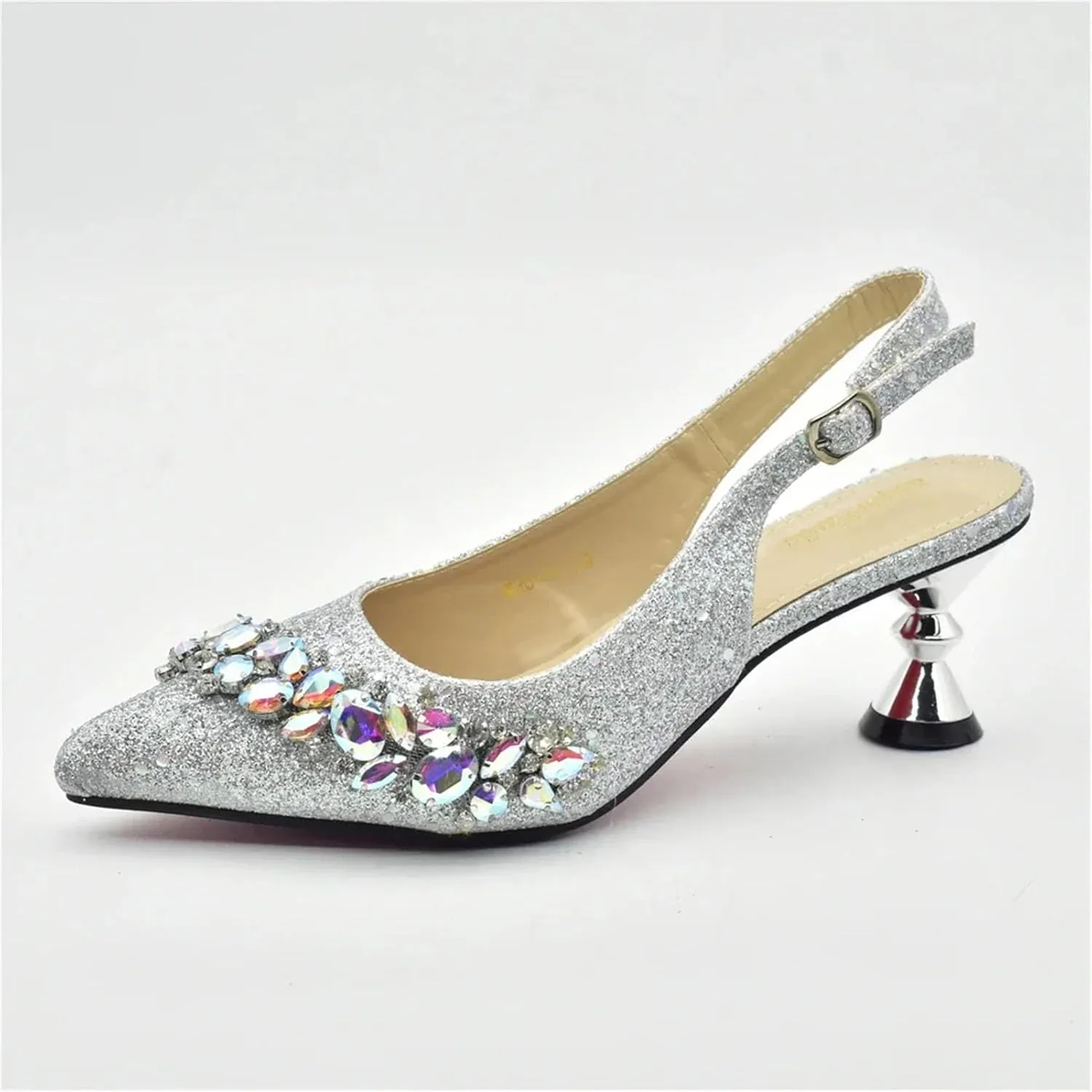 Women's African Pointed-Toe Bridal Set - Plus Size Rhinestone Wedding Pumps