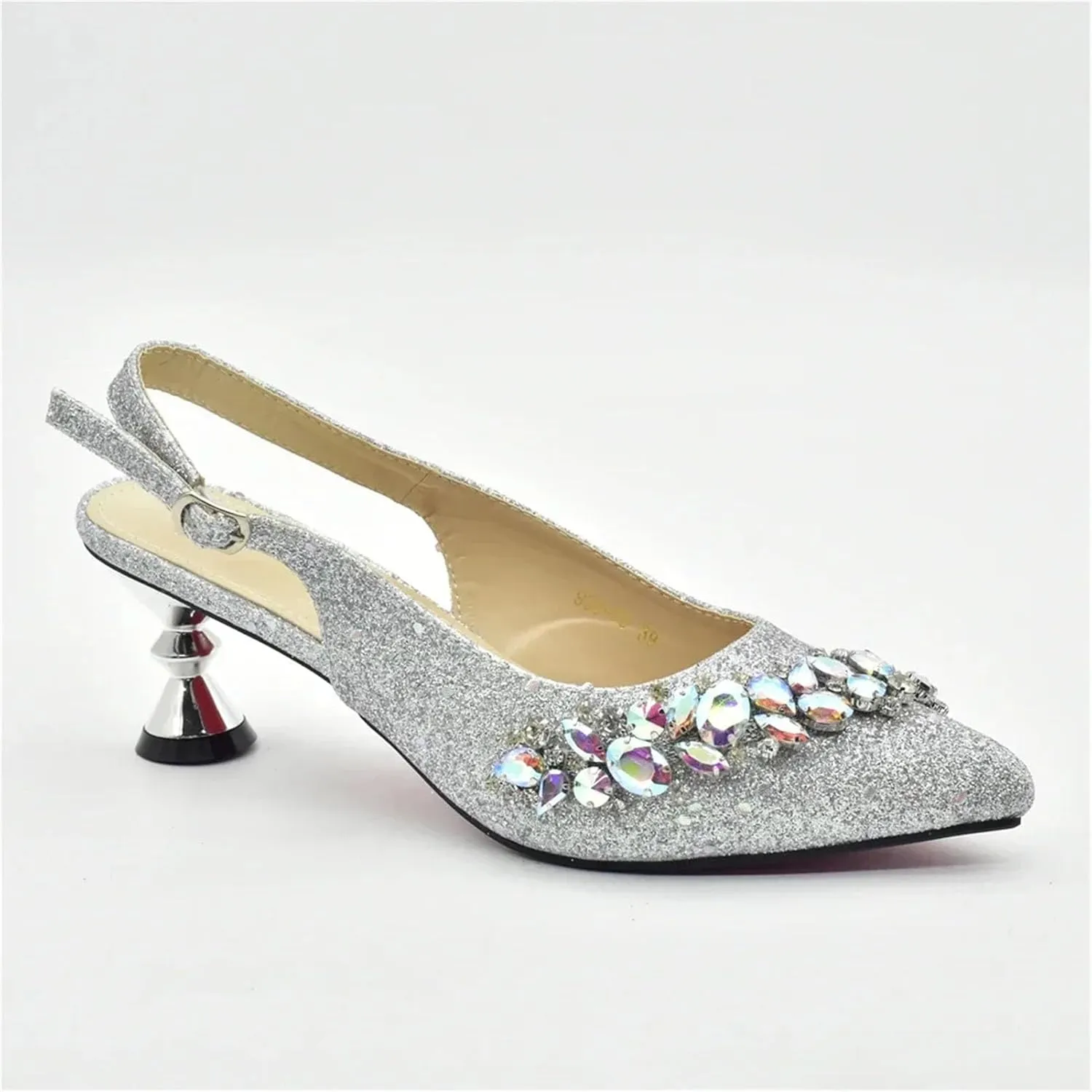Women's African Pointed-Toe Bridal Set - Plus Size Rhinestone Wedding Pumps