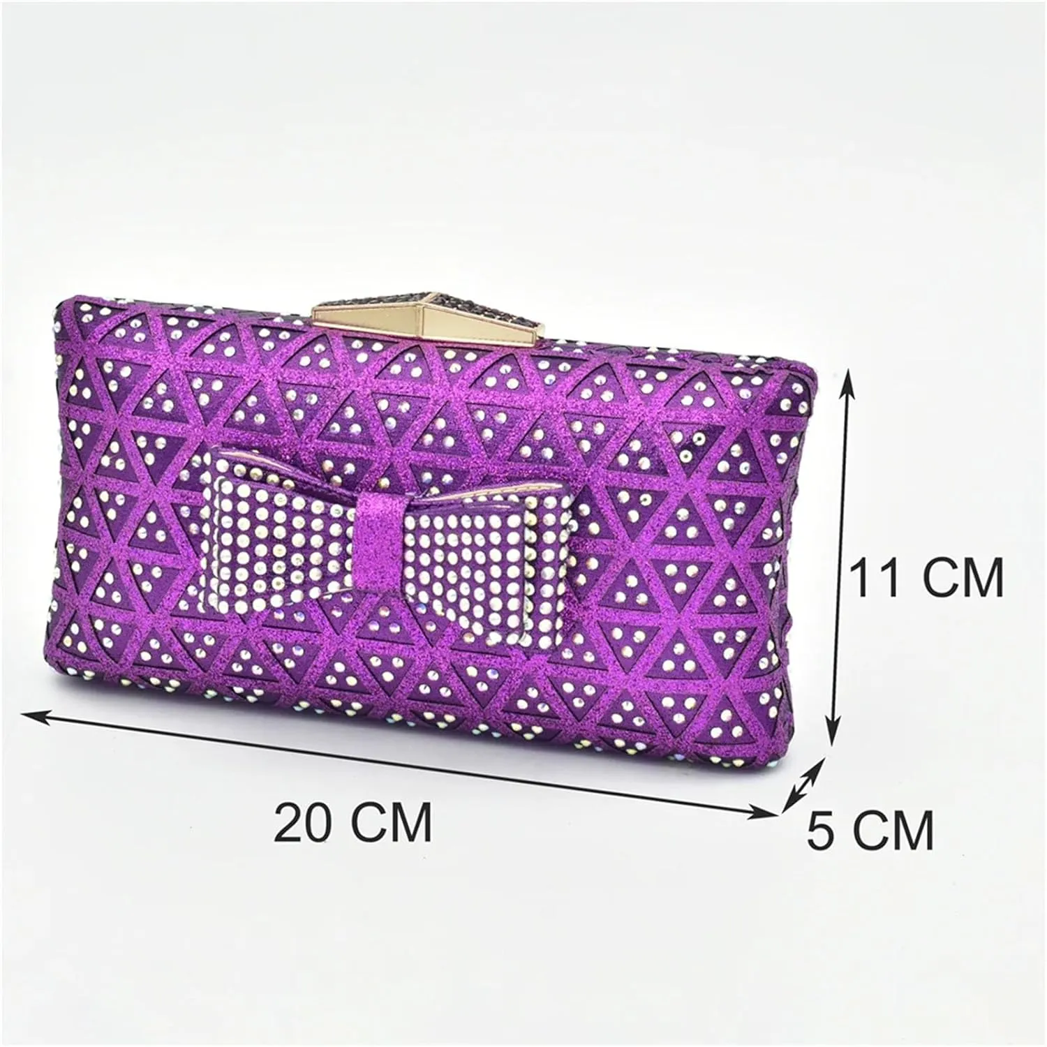 Women's African Wedding Luxury Set - Rhinestone Platform Heels & Matching Bag