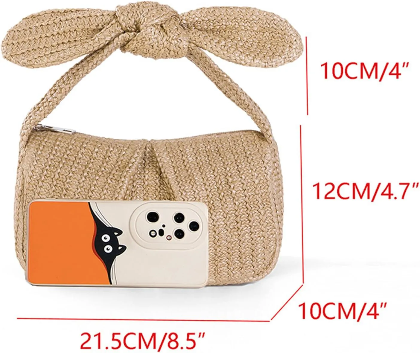 Women's Bow Straw Clutch Purses Summer Beach Bag Vacation Rattan Purse For Beach Party Vacation Wedding
