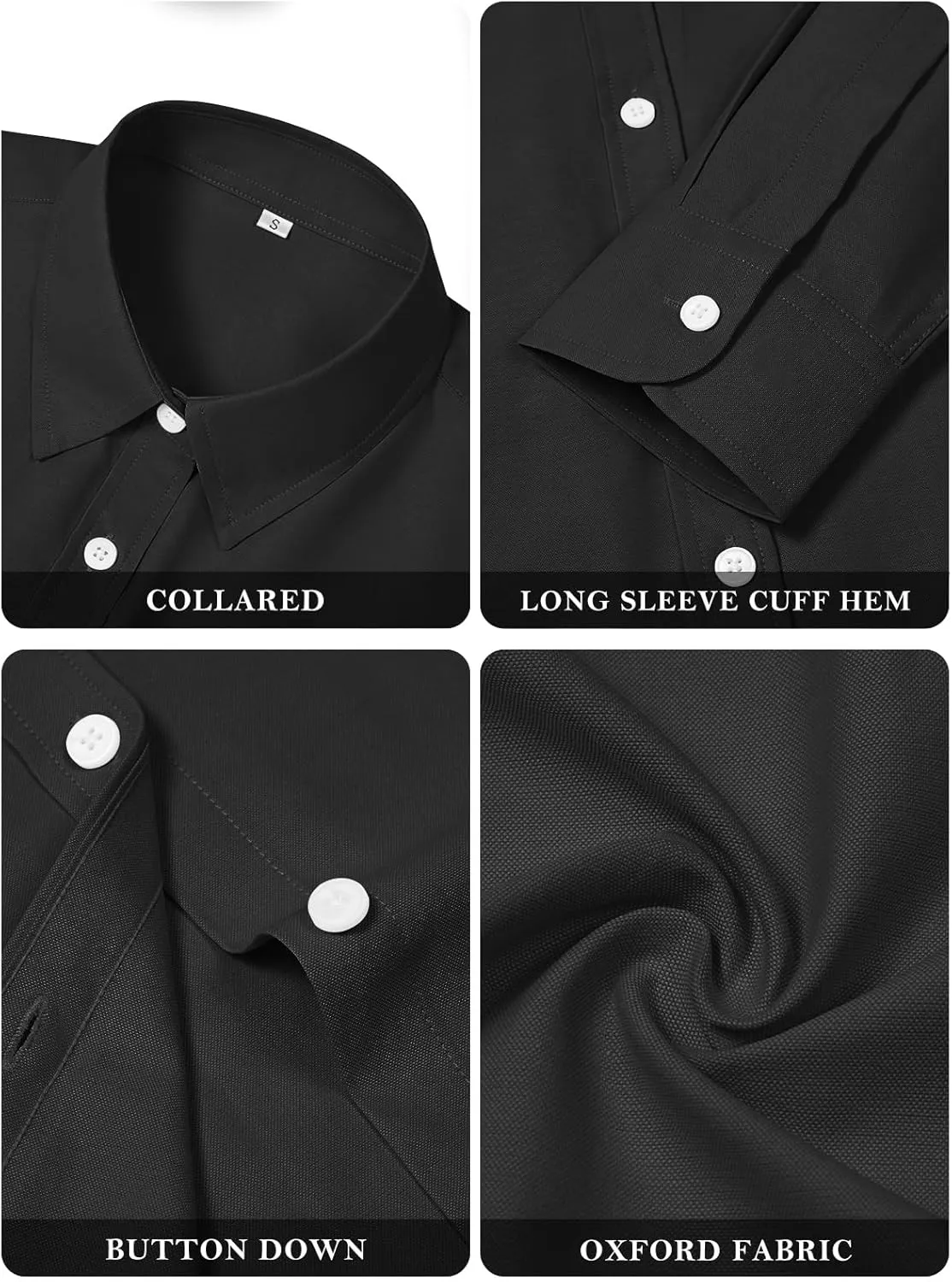 Womens Button Down Shirts Cotton Dress Shirts Oxford Shirts Long Sleeve Work Blouses Collared Tops Tunics with Pocket