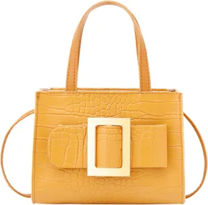 Women's Canvas Tote Bags with Zipper Crossbody Purses and Handbags Lightweight Pocketbook Summer Mini Gym Bag(Yellow)