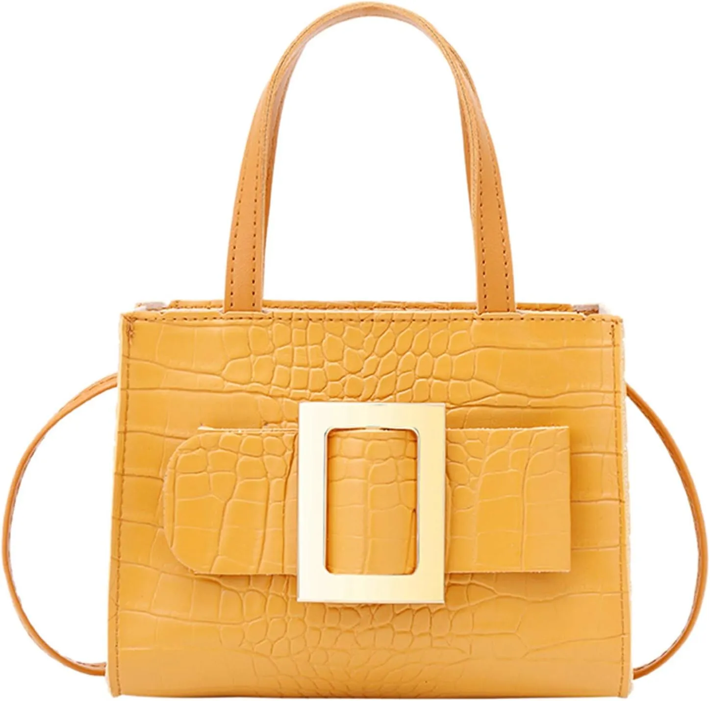 Women's Canvas Tote Bags with Zipper Crossbody Purses and Handbags Lightweight Pocketbook Summer Mini Gym Bag(Yellow)