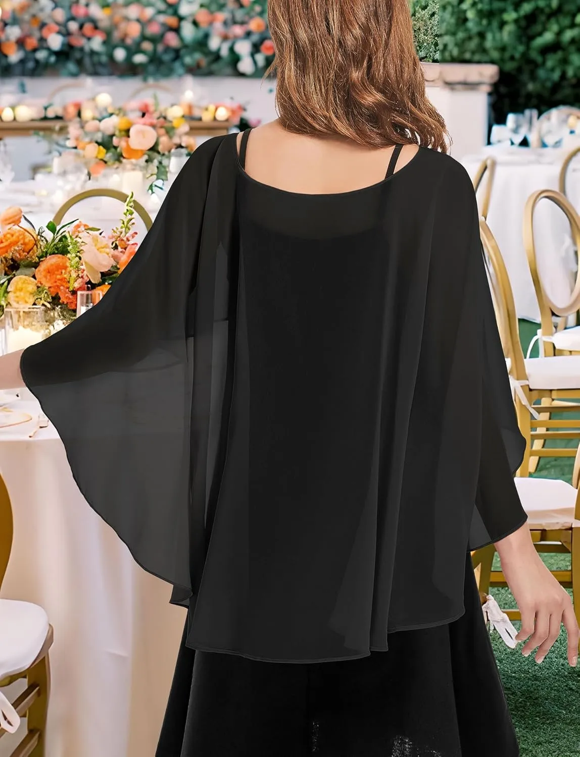 Womens Capelets Shawls and Wraps for Evening Dress Chiffon Capes Wedding Cover Up