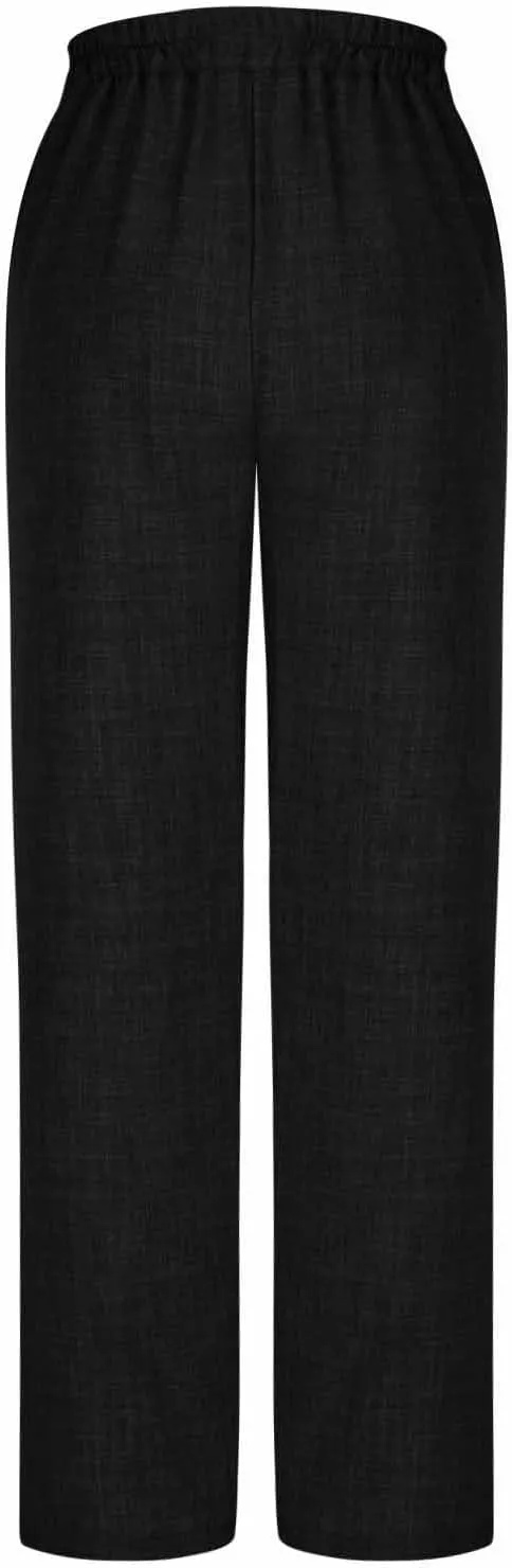 Womens Casual Linen Wide Leg Pants Elastic High Waist Palazzo Trousers Boho Beach Vacation Lounge Slacks with Pocket