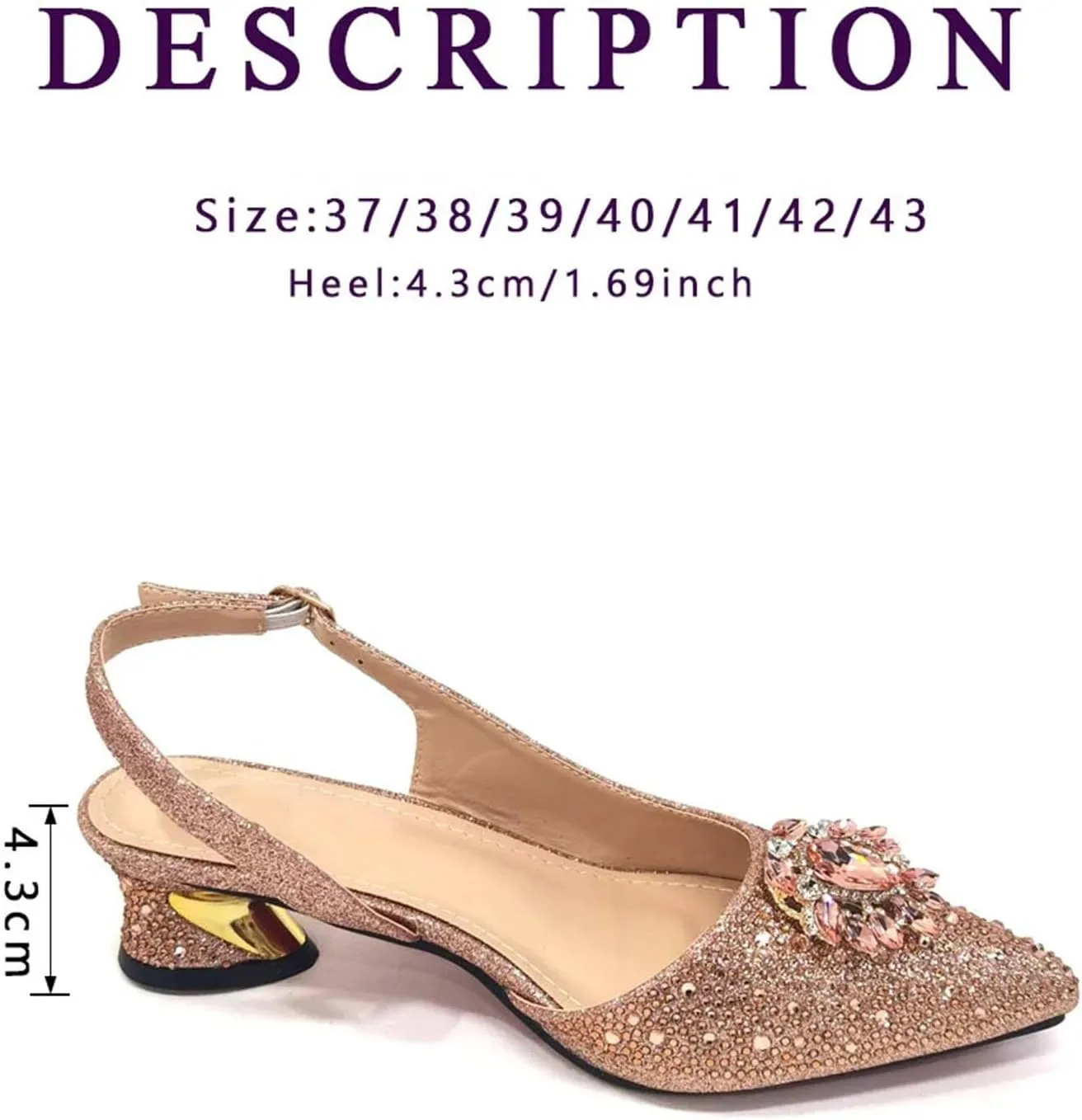 Women's Champagne Elegance Party Set - Rhinestone High Heels & Embellished Clutch Bag