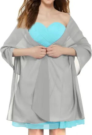 Women's Chiffon Bridal Evening Dresses Shawl Wraps