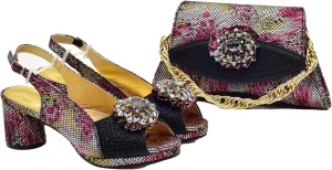 Women's Classic Italian Bridal Set - Luxury Wedding Pumps & Designer Clutch Bag