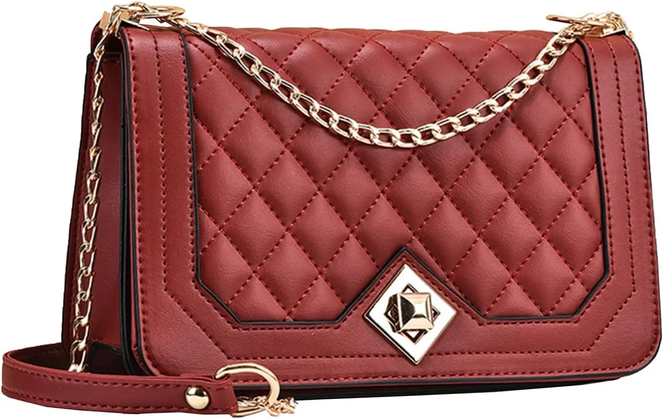 Women's Crossbody Bags Quilted Leather Shoulder Bags Quilted Tote Bags Clutch Bags Evening Bags Wallets