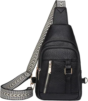 Women's Crossbody Handbags 2024 New Leather Fanny Pack for Girls,trendy Chest Bag Backpack with Adjustable Strap,cross Body Bag for Travel Outdoor Sports Hiking