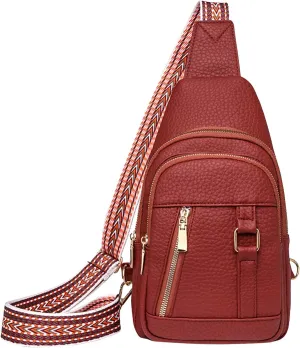 Women's Crossbody Handbags 2024 New Leather Fanny Pack for Girls,trendy Chest Bag Backpack with Adjustable Strap,cross Body Bag for Travel Outdoor Sports Hiking